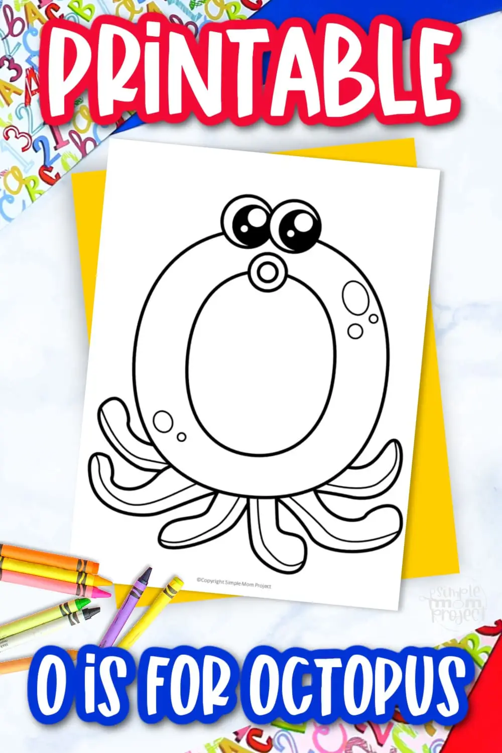 Printable Letter O is for Octopus Coloring Page Letter O template for preschool, toddlers, kindergarten kids 1