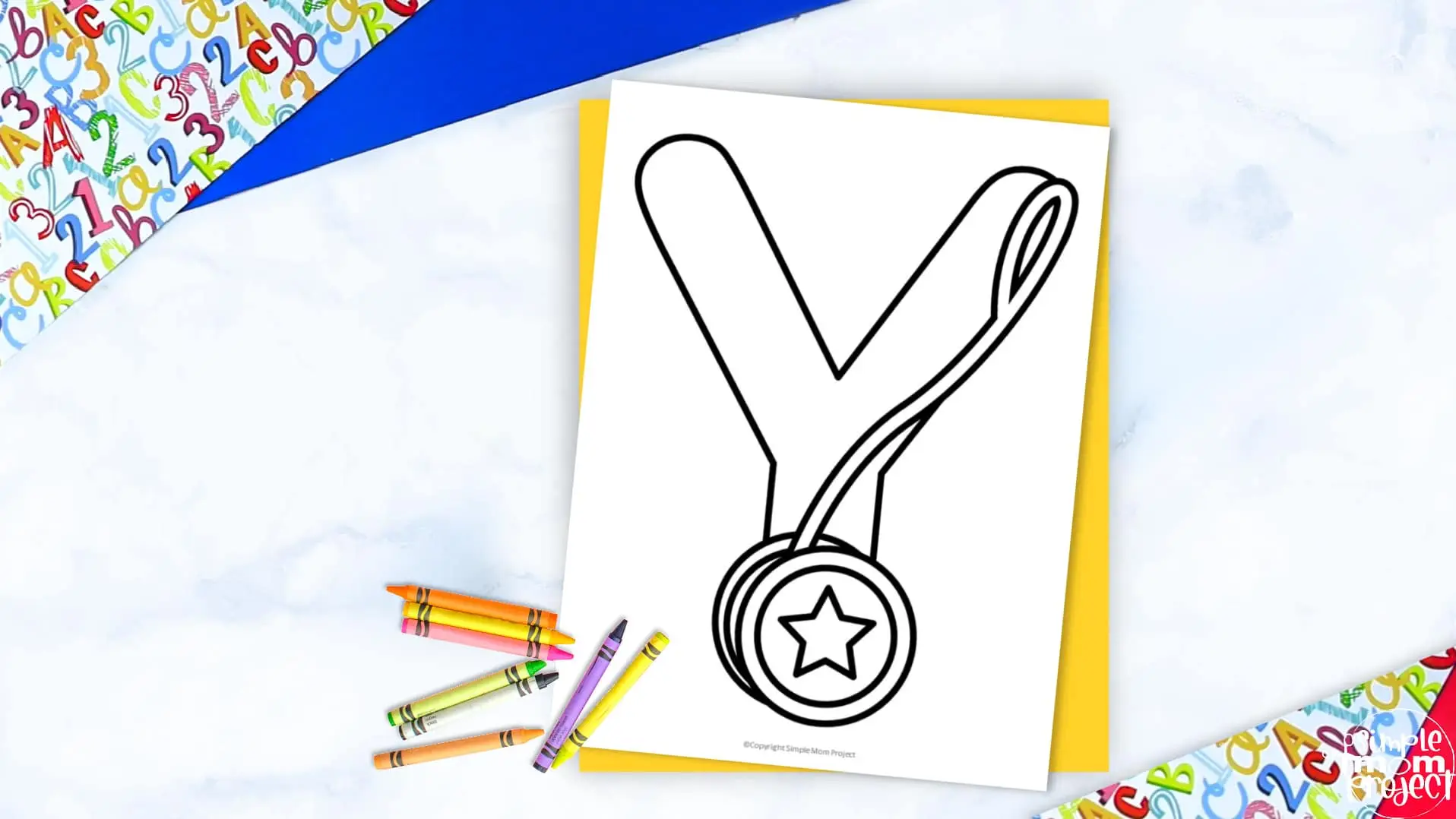 Printable Letter Y is for YoYo Coloring Page Letter Y template for preschool, toddlers, kindergarten kids 1