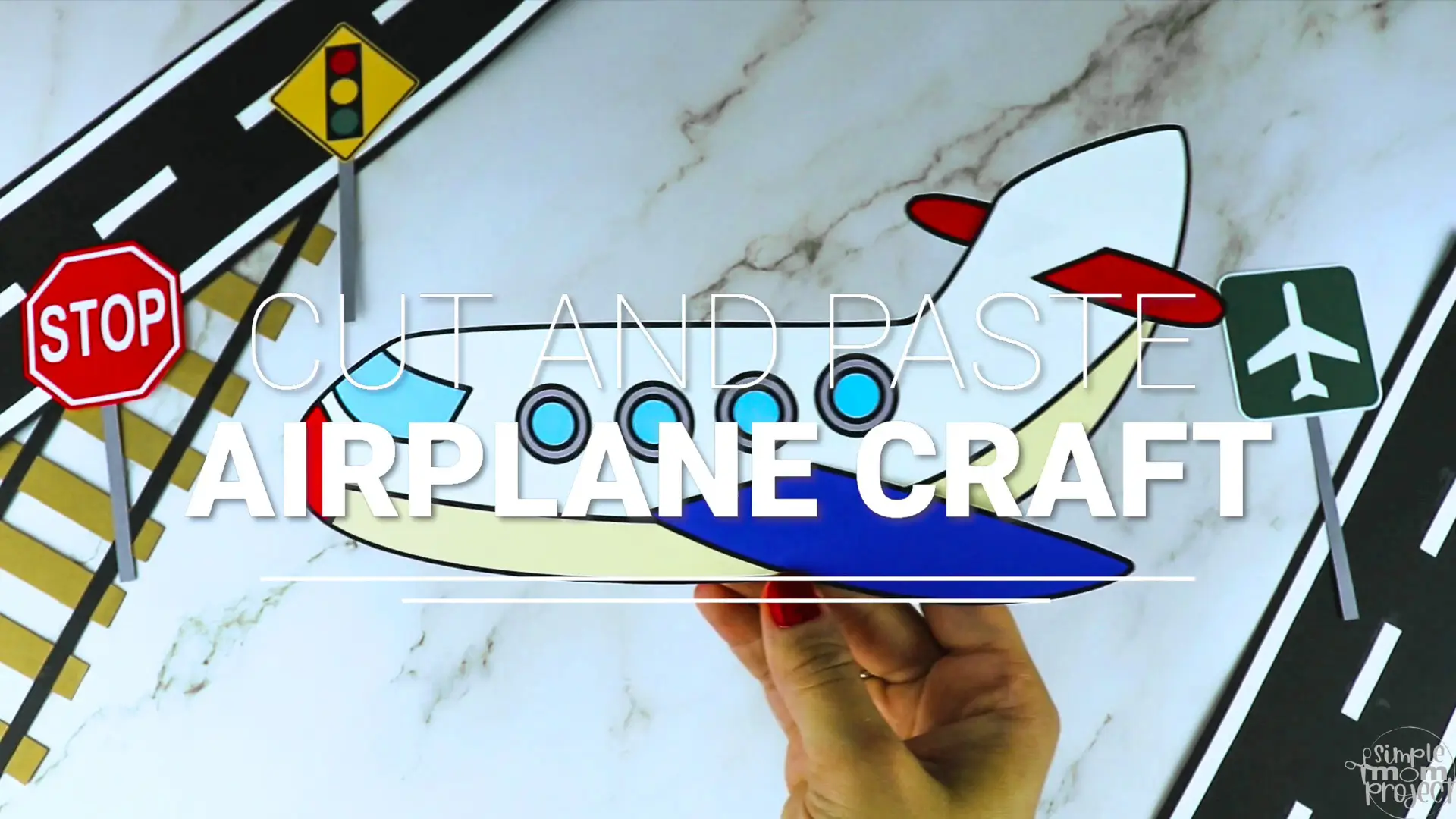 Printable Airplane Craft Transportation Vehicle Template for Kids, Preschool, Toddlers, Kindergarten 1