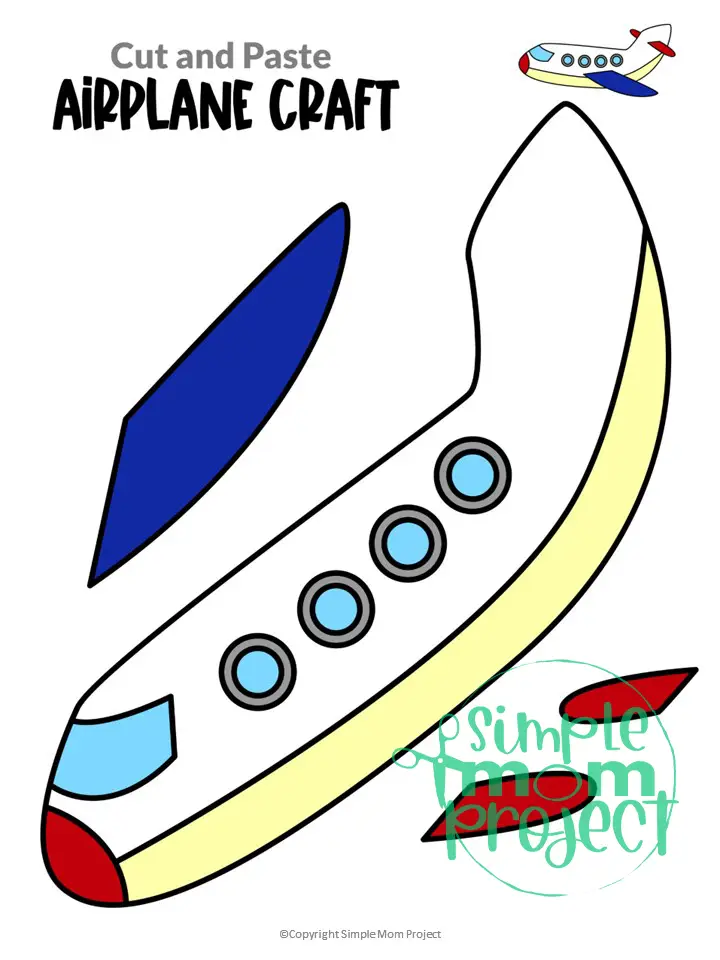 Printable Airplane Craft Transportation Vehicle Template for Kids, Preschool, Toddlers, Kindergarten 14