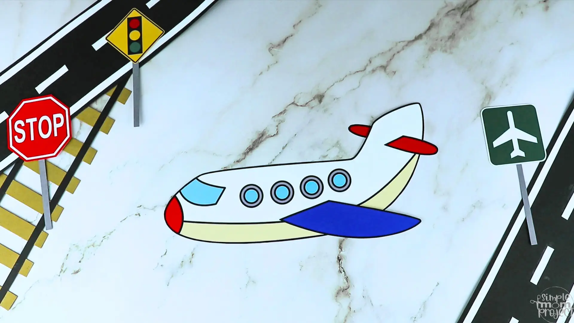 Printable Airplane Craft Transportation Vehicle Template for Kids, Preschool, Toddlers, Kindergarten 8