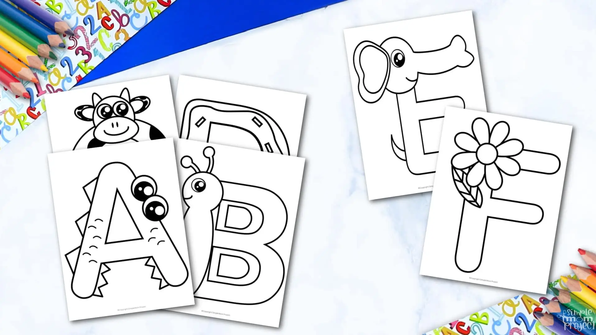 Printable Alphabet a-z letter coloring pages Capital letter for kids preschoolers toddlers kindergarten 1