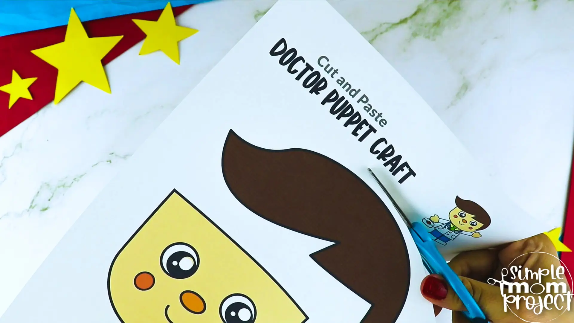 Printable Doctor Paper Bag Puppet Community Helper Craft for Kids Preschooler Toddler 10