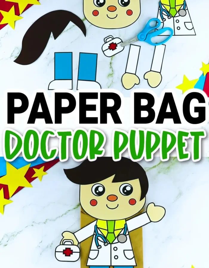 Do you kids love to pretend to be a doctor with a stethoscope, diy doctor set, or a first aid kit? Good news because these printable doctor paper bag puppet craft templates are perfect for kids of all ages. Assemble every part of the doctor then glue it on a brown paper bag. It would make a great addition to your lesson plans or puppet show, so be sure to get your printable doctor puppet templates today!