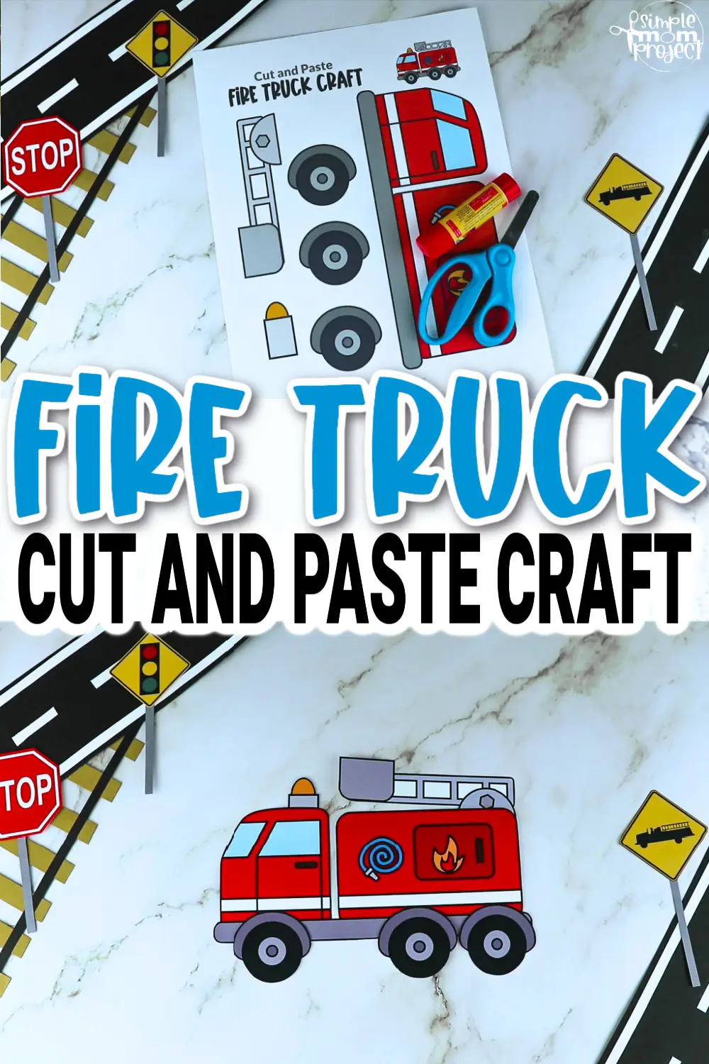 Are you looking for easy fire truck cut and paste craft for your kids? This simple printable fire truck craft template is suitable for kids of all ages, from toddler to preschool and kindergarten, through elementary. Include this cute fire truck paper craft in your home decorations, crafts and learning activities. Be sure to download your fire truck template today!
