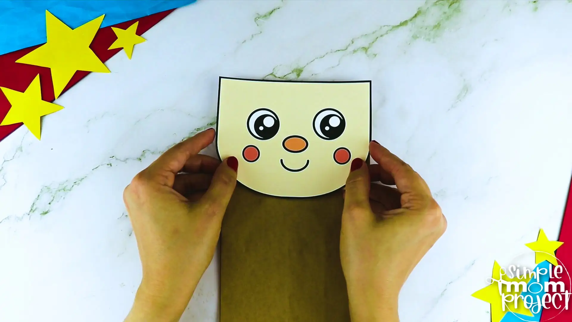 Printable Firefighter Paper Bag Puppet Community Helper Craft for Kids Preschooler Toddler