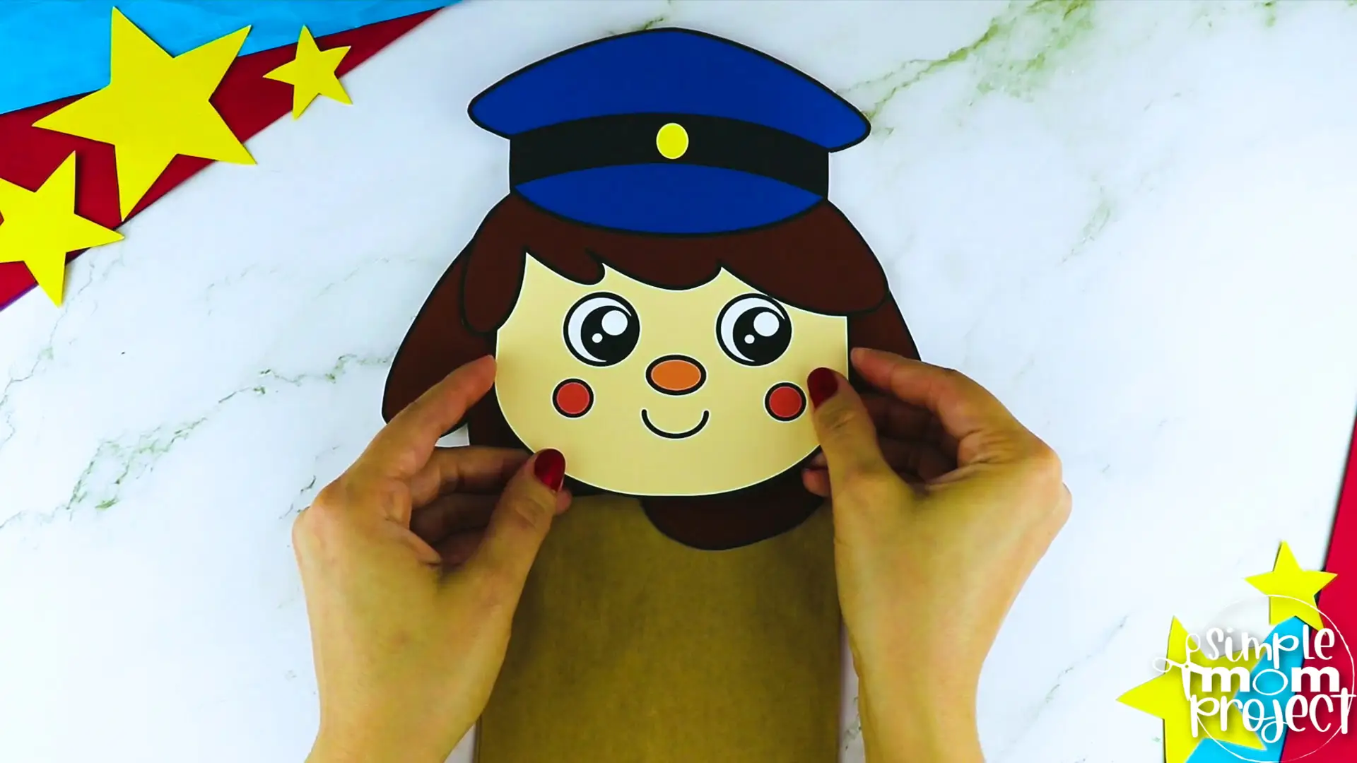 Printable Mail Carrier Paper Bag Puppet Community Helper Craft for Kids Preschooler Toddler