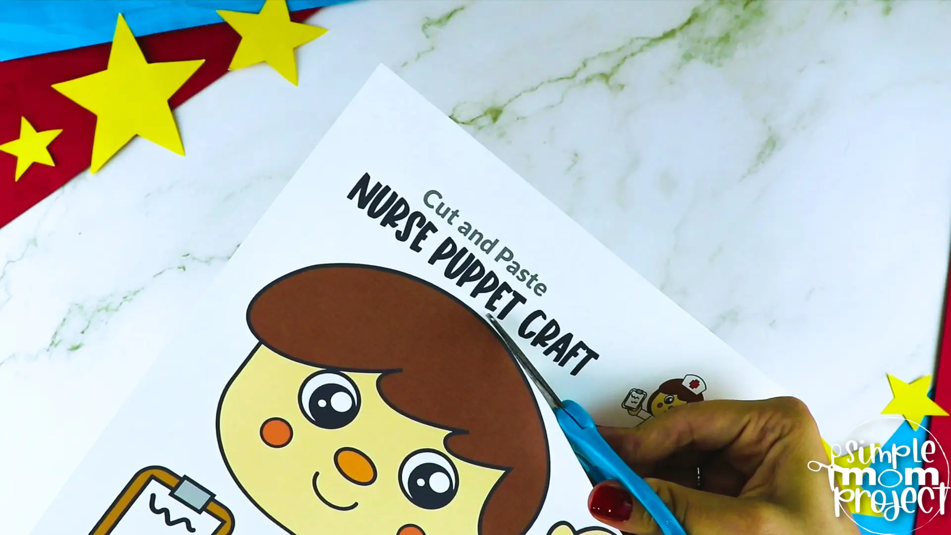 Printable Nurse Paper Bag Puppet Community Helper Craft for Kids Preschooler Toddler 12