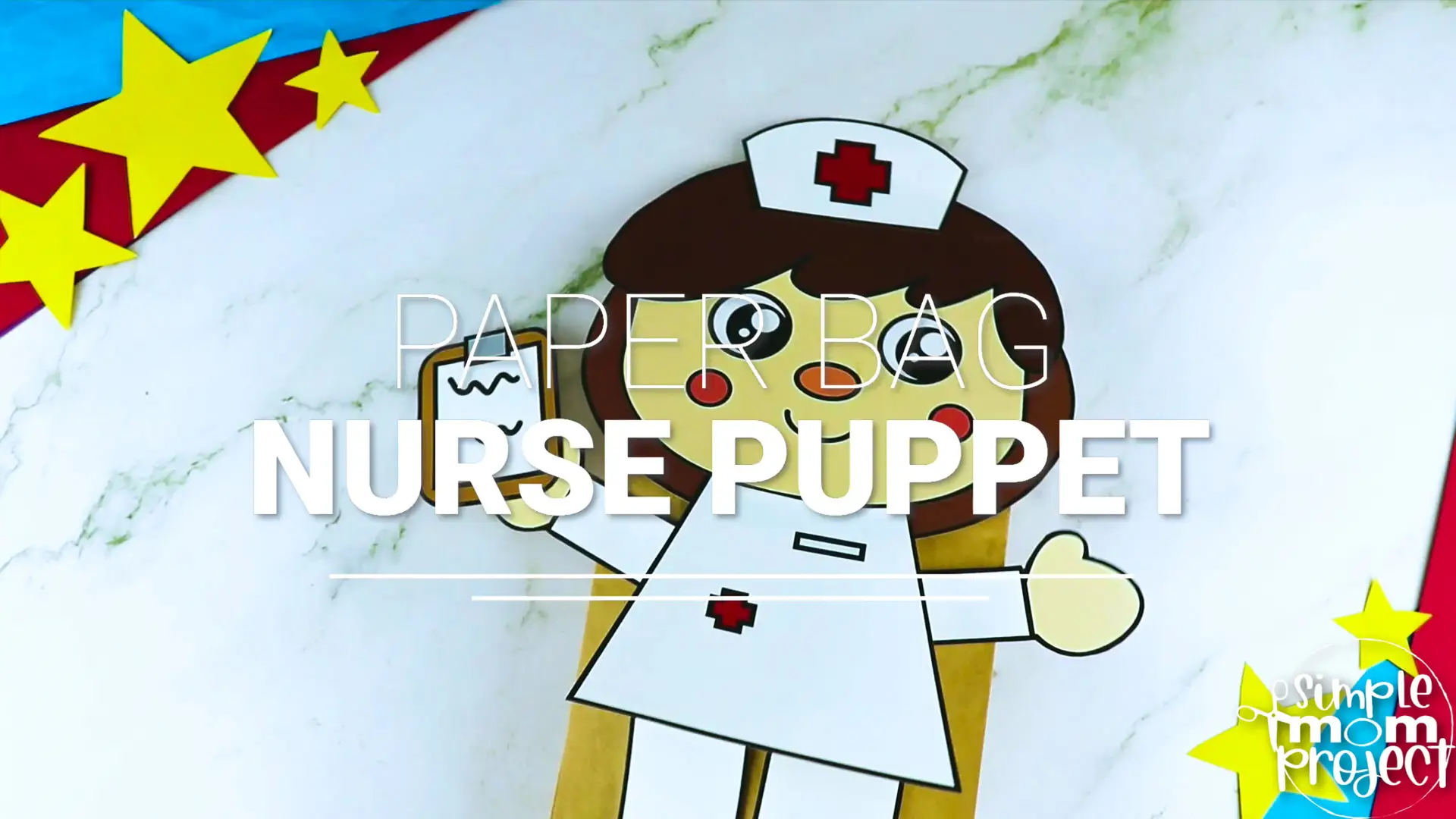Printable Nurse Paper Bag Puppet Community Helper Craft for Kids Preschooler Toddler