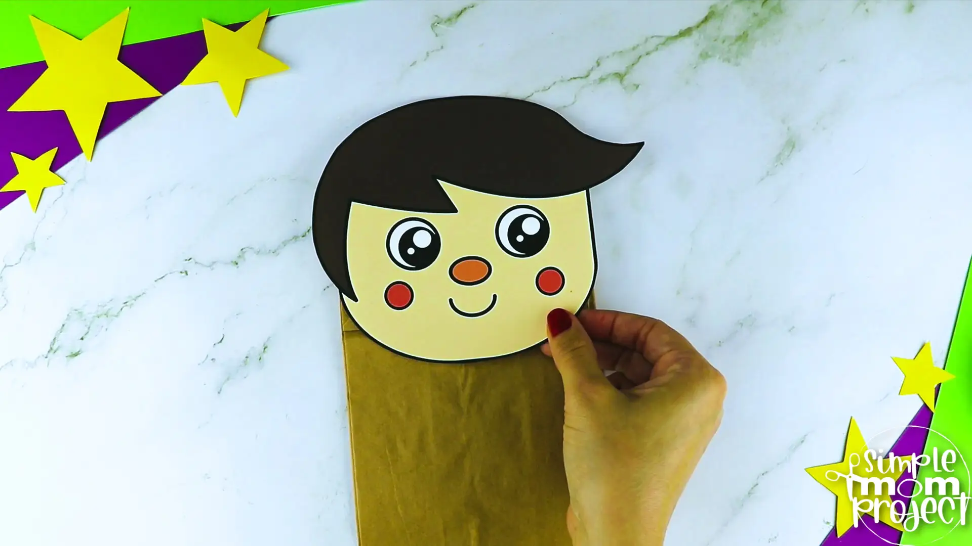 Printable Teacher Paper Bag Puppet Community Helper Craft for Kids Preschooler Toddler