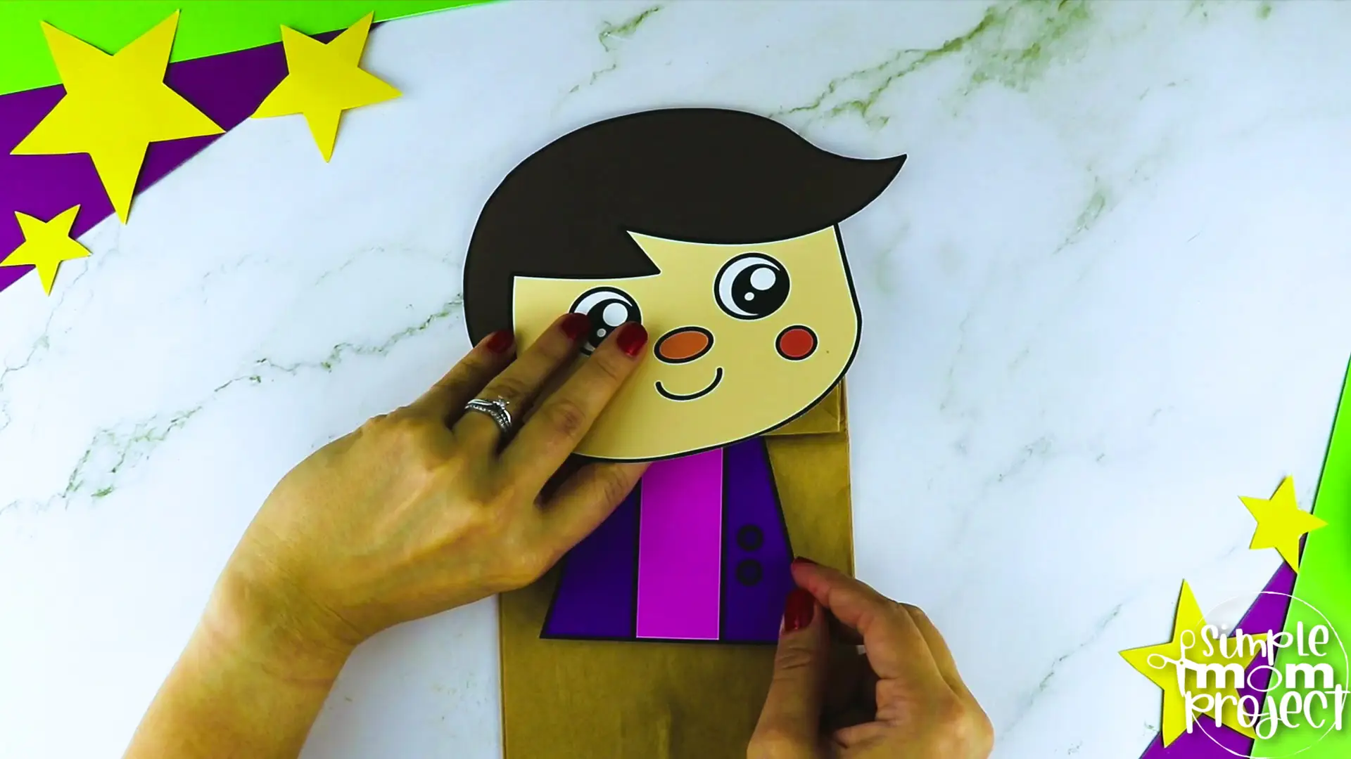 Printable Teacher Paper Bag Puppet Community Helper Craft for Kids Preschooler Toddler