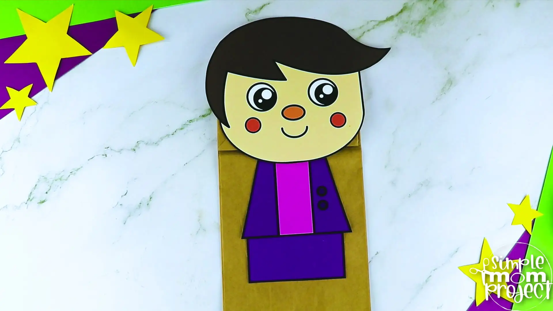 Printable Teacher Paper Bag Puppet Community Helper Craft for Kids Preschooler Toddler