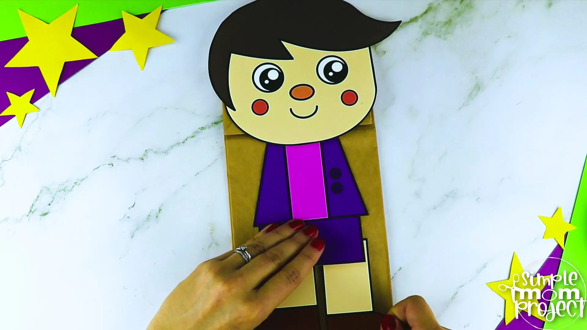 Printable Teacher Paper Bag Puppet Community Helper Craft for Kids Preschooler Toddler
