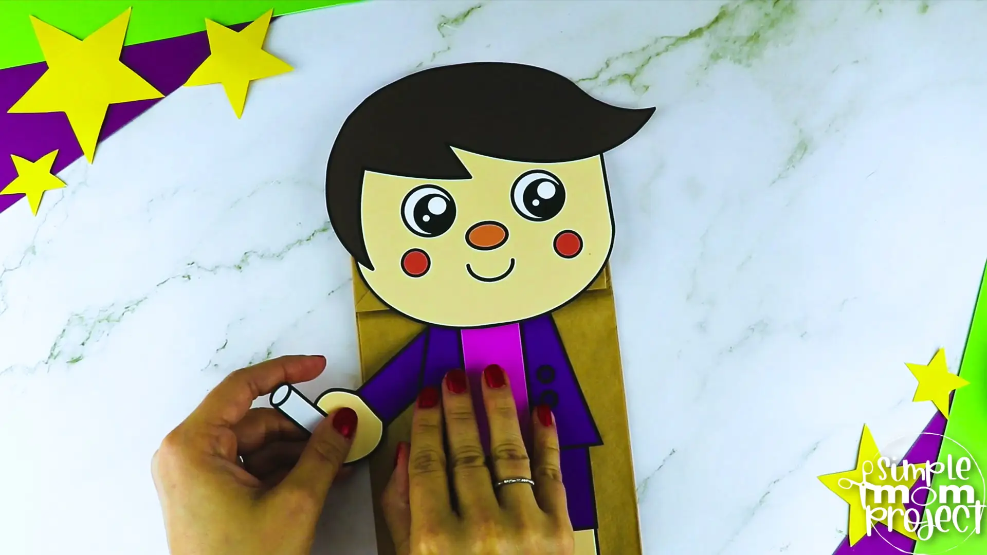Printable Teacher Paper Bag Puppet Community Helper Craft for Kids Preschooler Toddler