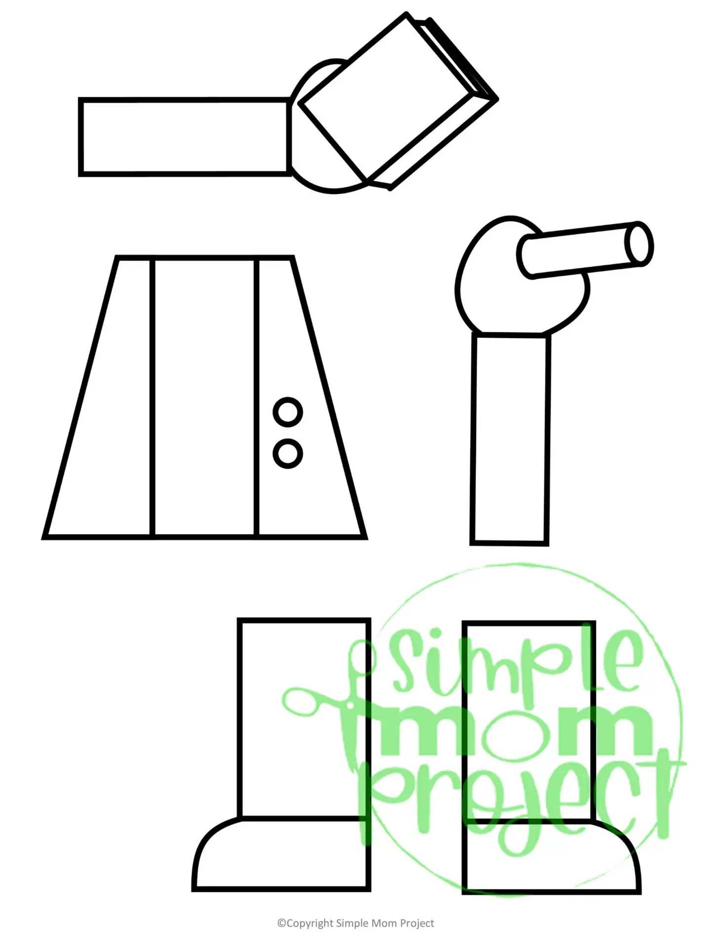 Printable Teacher Paper Bag Puppet Community Helper Craft for Kids Preschooler Toddler