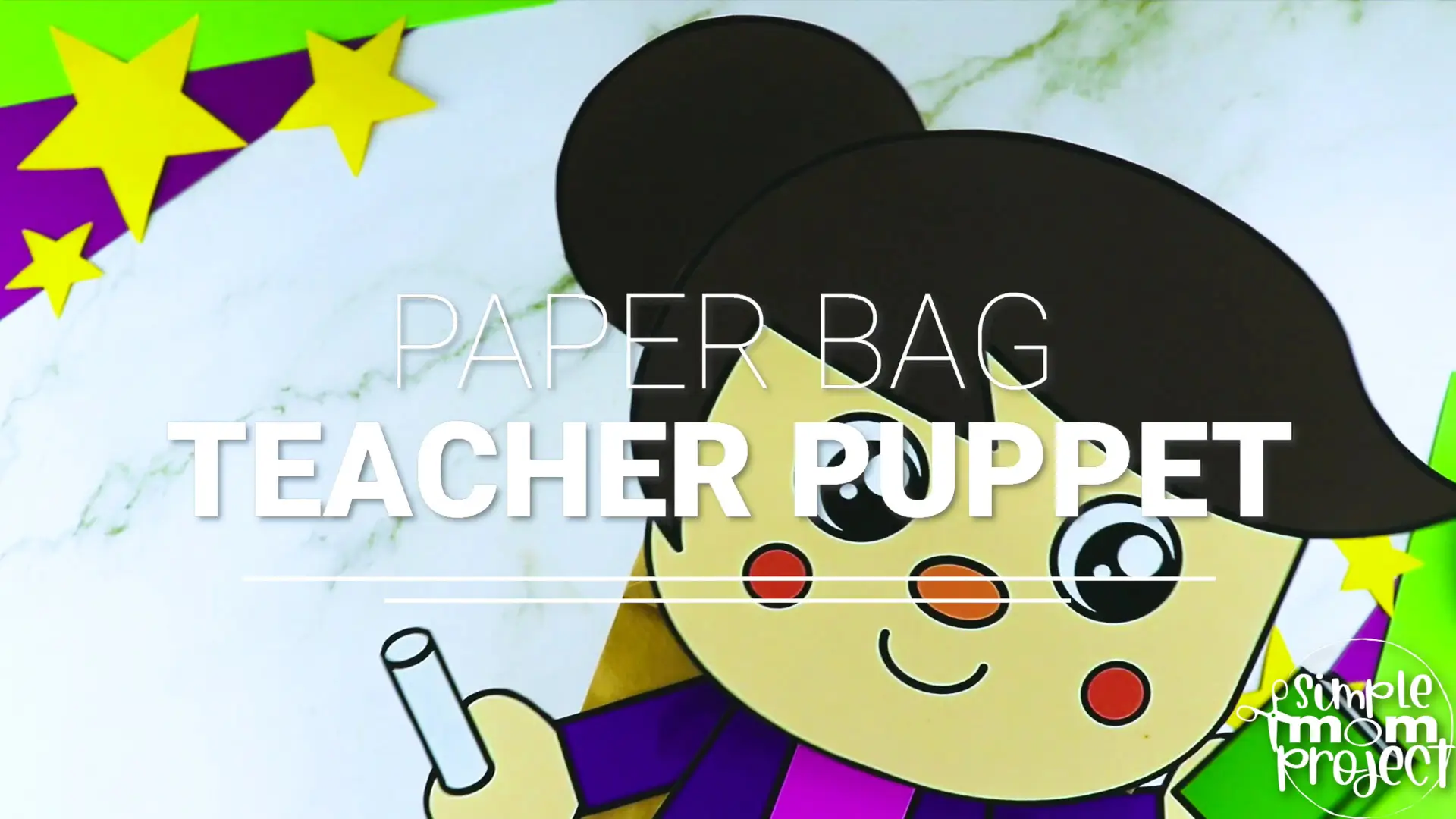 Printable Teacher Paper Bag Puppet Community Helper Craft for Kids Preschooler Toddler