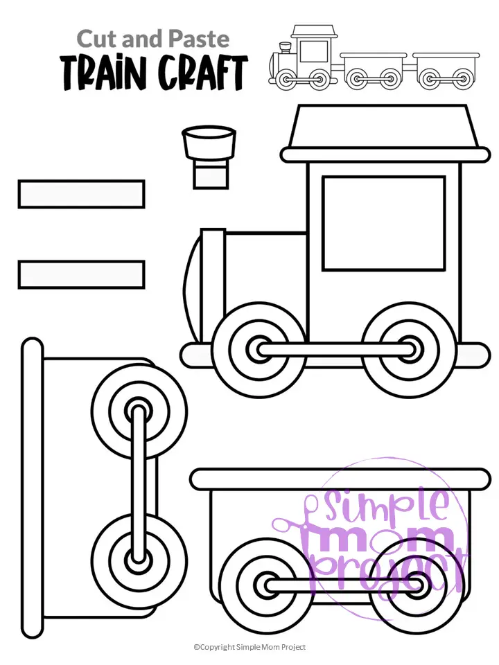 Printable Train Transportation Vehicle Craft Template for Kids, Preschool, Toddlers, Kindergarten 13