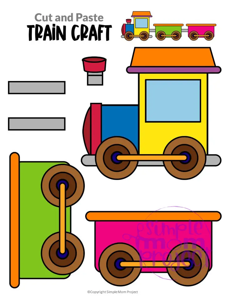 Printable Train Transportation Vehicle Craft Template for Kids, Preschool, Toddlers, Kindergarten 14