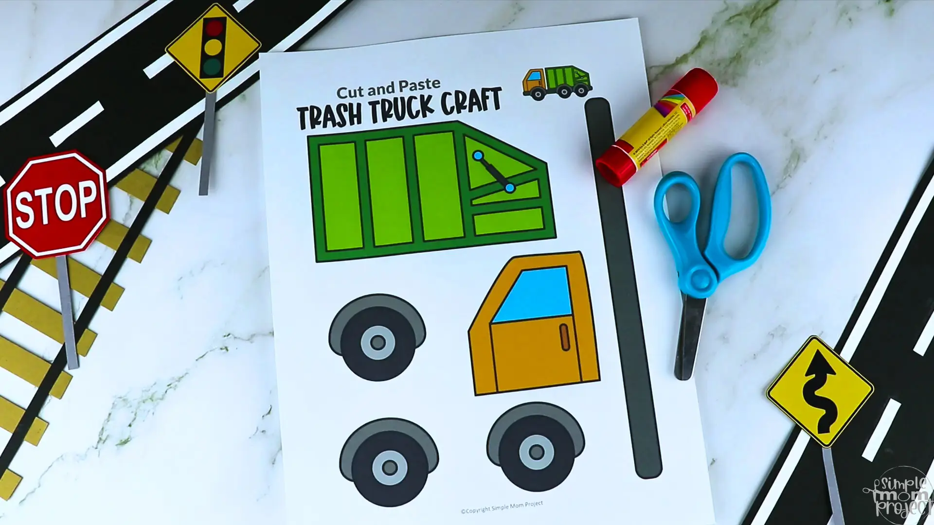 Looking for preschool activities for your little crafters? Look no further! This simple printable trash truck craft template is the ideal activity for kids of all ages, especially to toddlers, preschoolers and kindergarteners. Making this printable trash truck craft keeps children interested in learning the different vehicles or modes of transportations. Be sure to download your own trash truck template today!