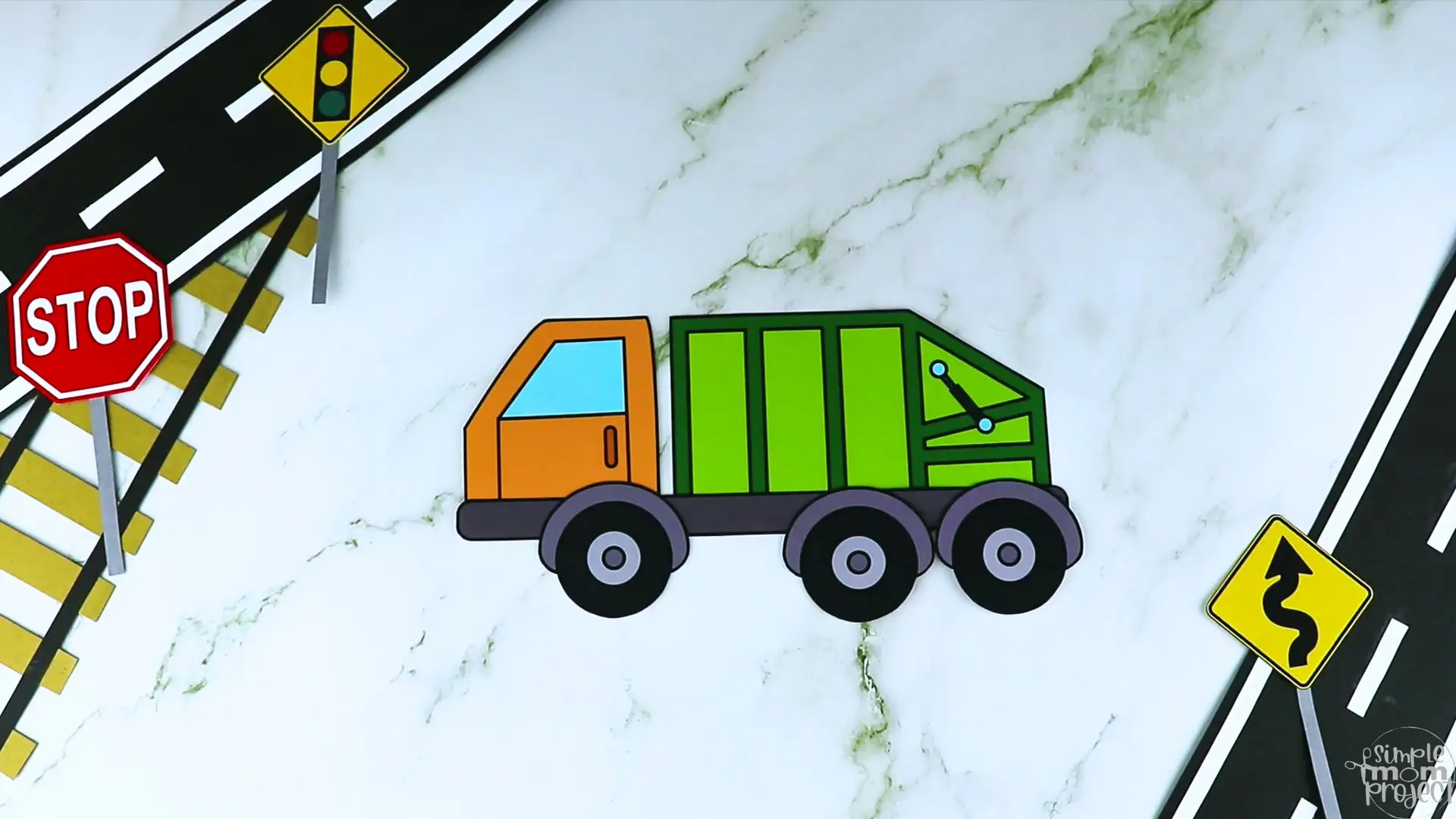 Printable Trash Truck Vehicle Craft Template for Kids, Preschool, Toddlers, Kindergarten 8