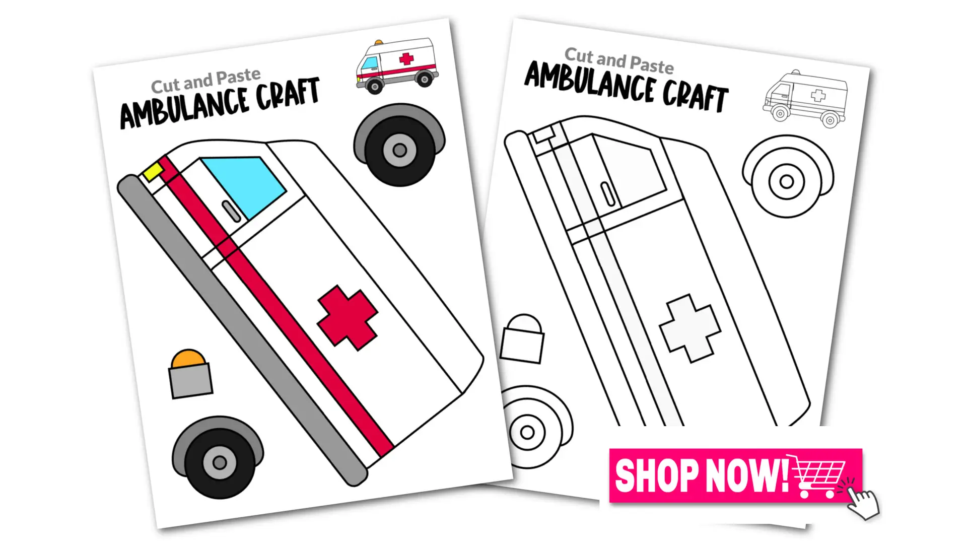 Printable Vehicle Ambulance Crafts for Toddlers, Preschoolers and Kindergarten Kids Convertkit