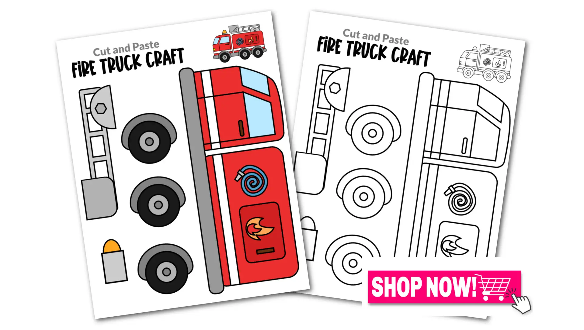 Printable Vehicle Fire Truck Crafts for Toddlers, Preschoolers and Kindergarten Kids Convertkit