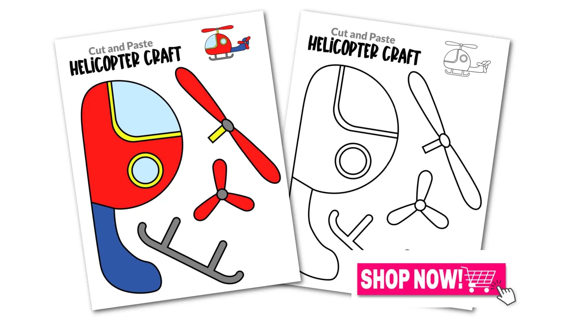 Printable Vehicle Helicopter Crafts for Toddlers, Preschoolers and Kindergarten Kids Convertkit