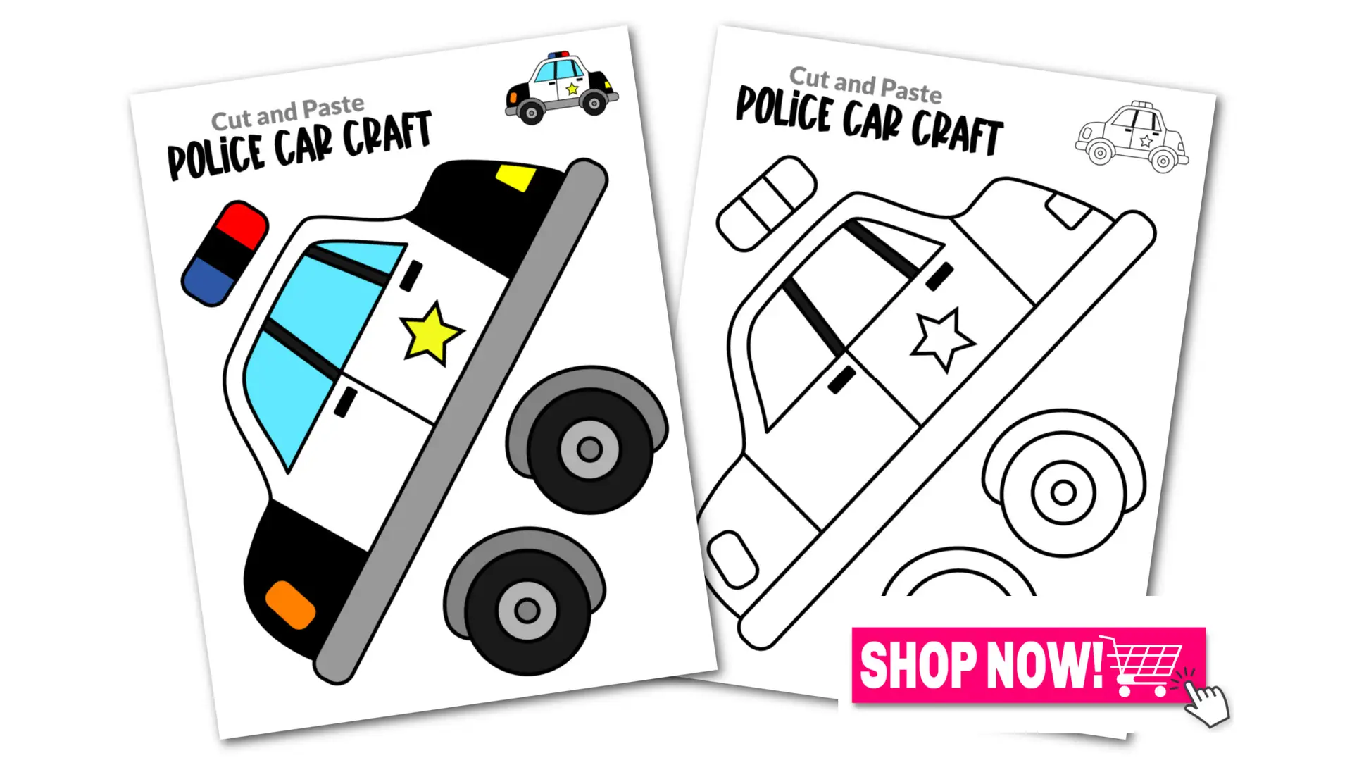 Printable Vehicle Police Car Crafts for Toddlers, Preschoolers and Kindergarten Kids Convertkit