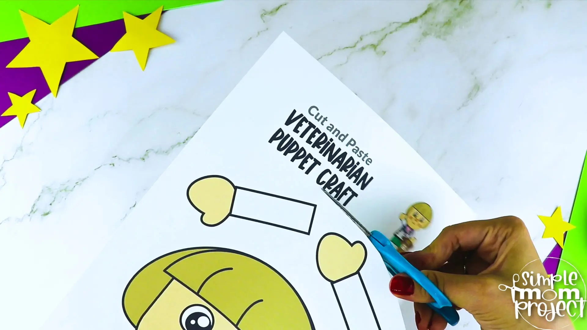 Printable Veterinarian Paper Bag Puppet Community Helper Craft for Kids Preschooler Toddler