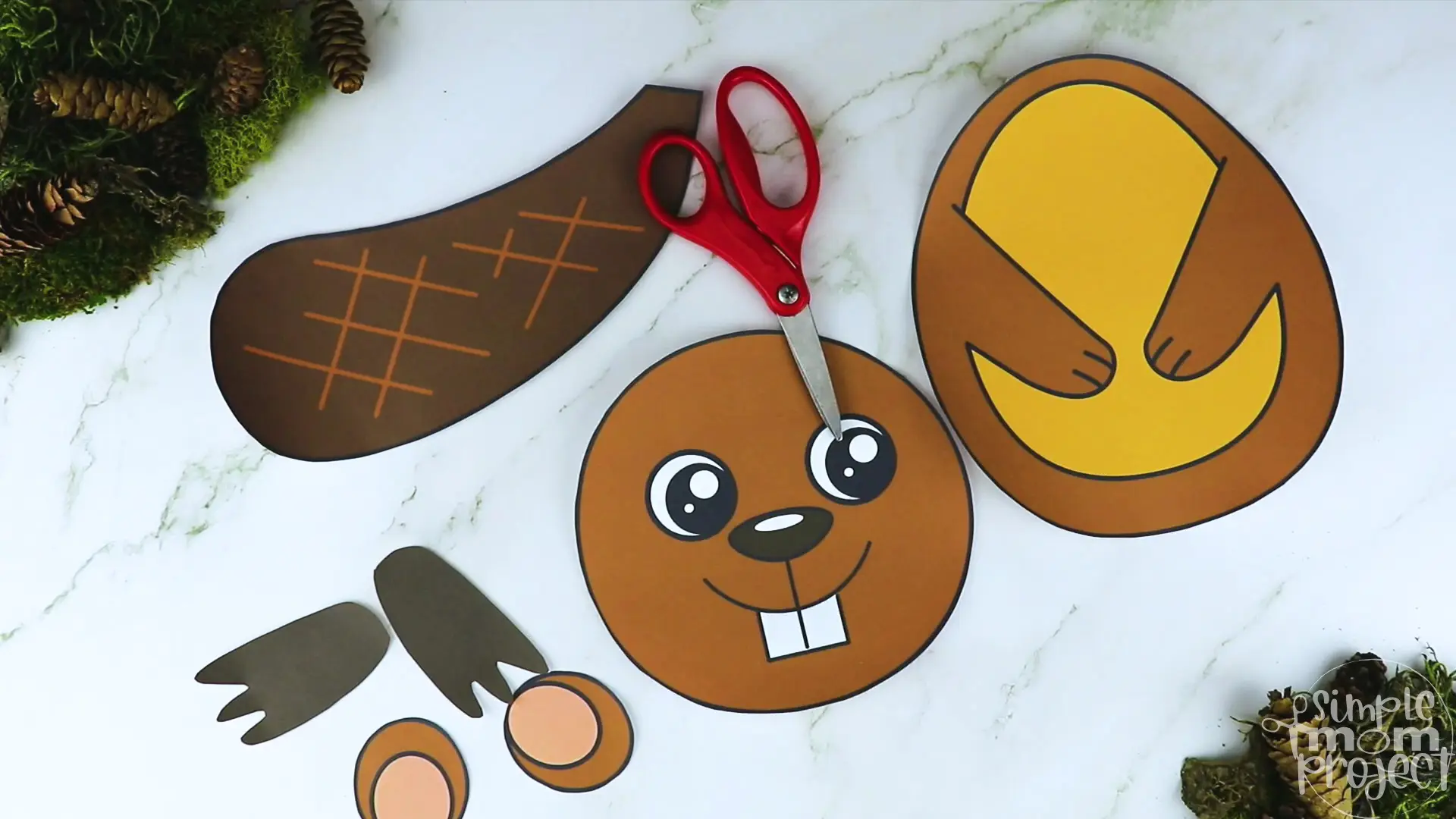 Printable Woodland Animal Beaver Paper Bag Puppet Craft