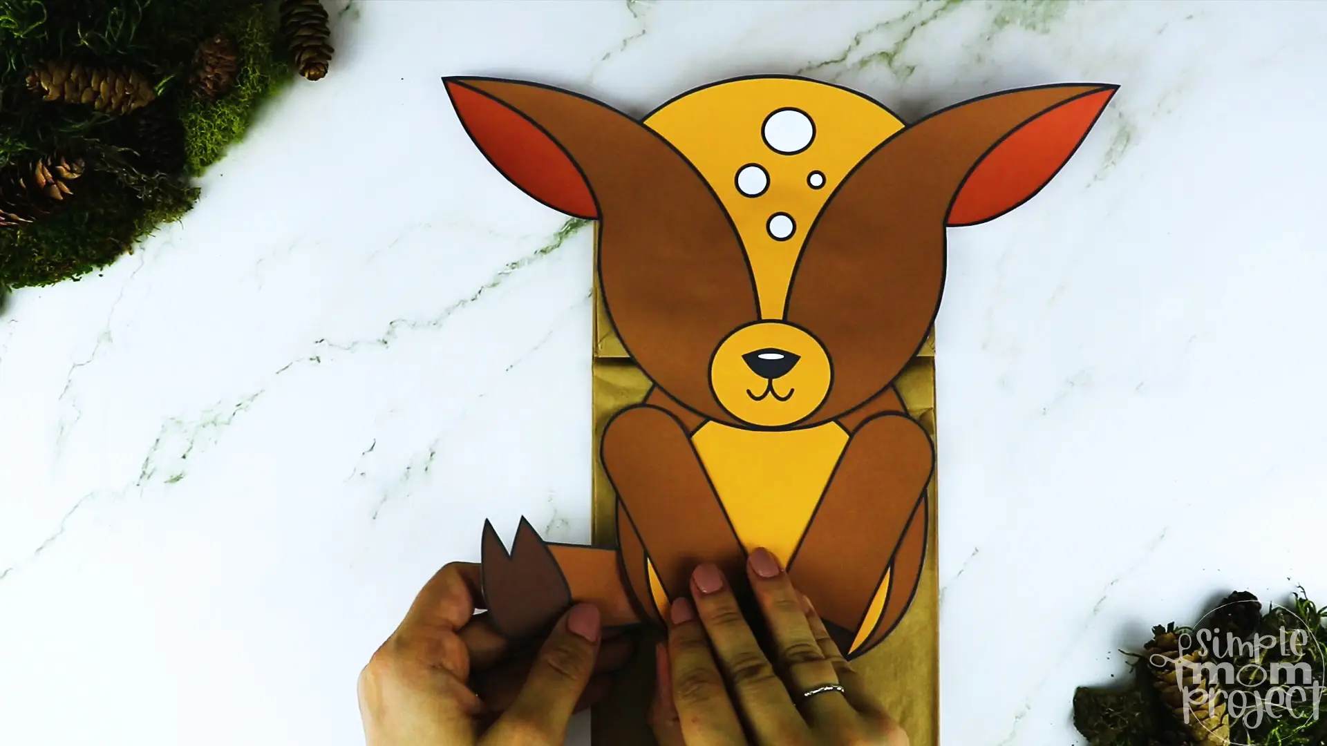 Printable Woodland Animal Deer Paper Bag Puppet Craft