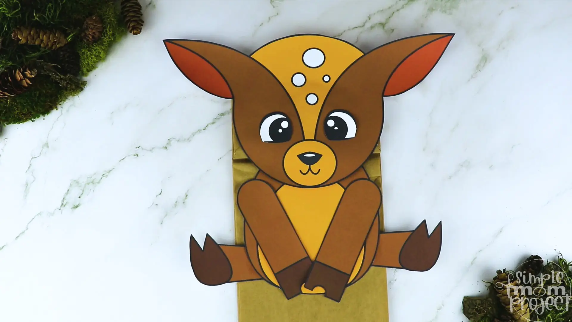 Printable Woodland Animal Deer Paper Bag Puppet Craft 7