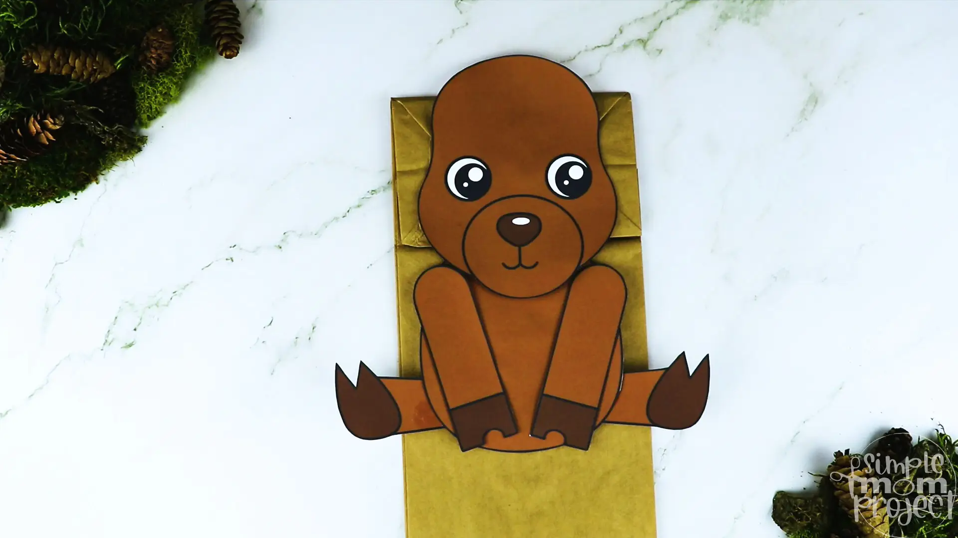 Printable Woodland Animal Moose Paper Bag Puppet Craft 11