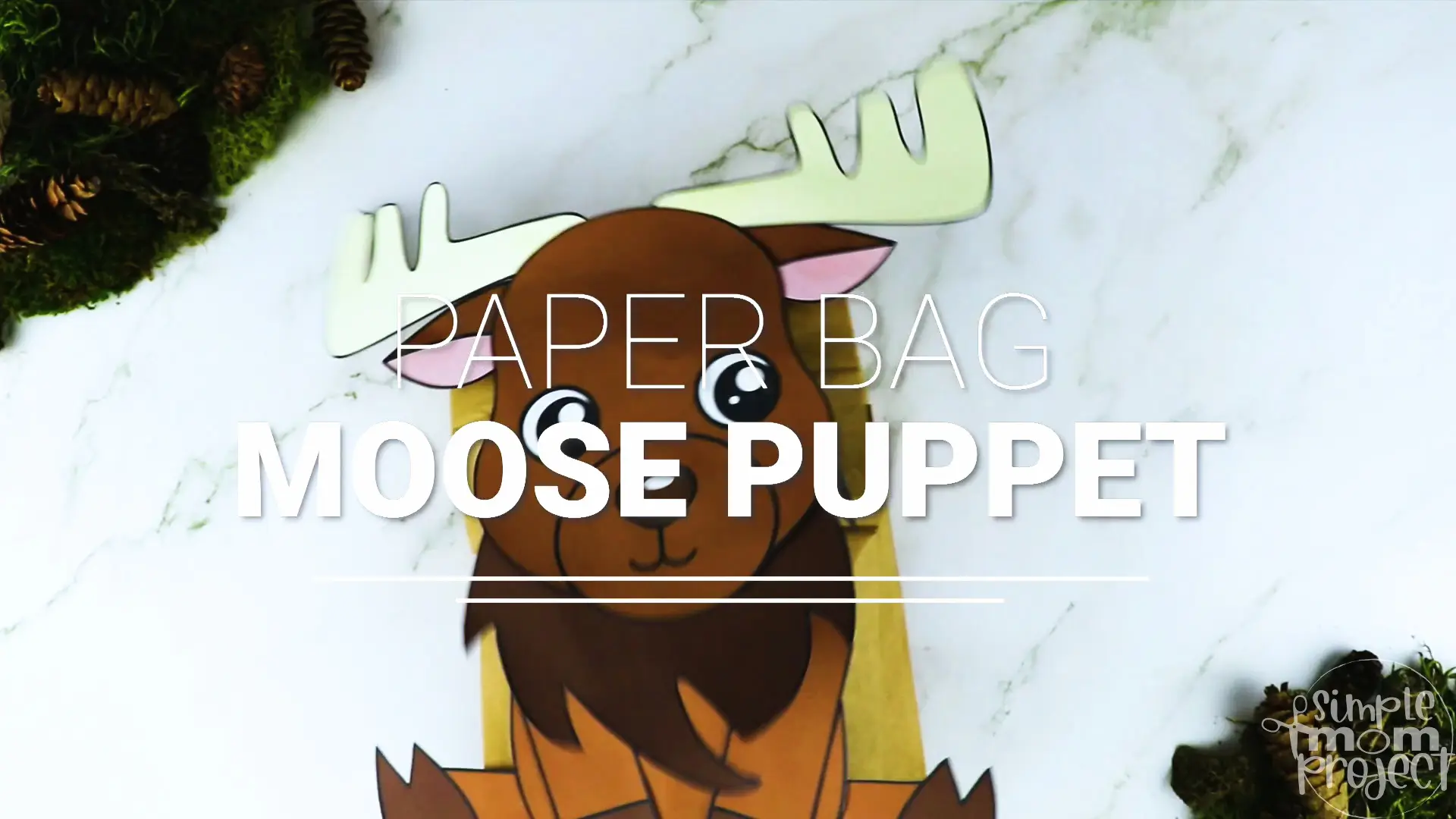 Printable Woodland Animal Moose Paper Bag Puppet Craft 5