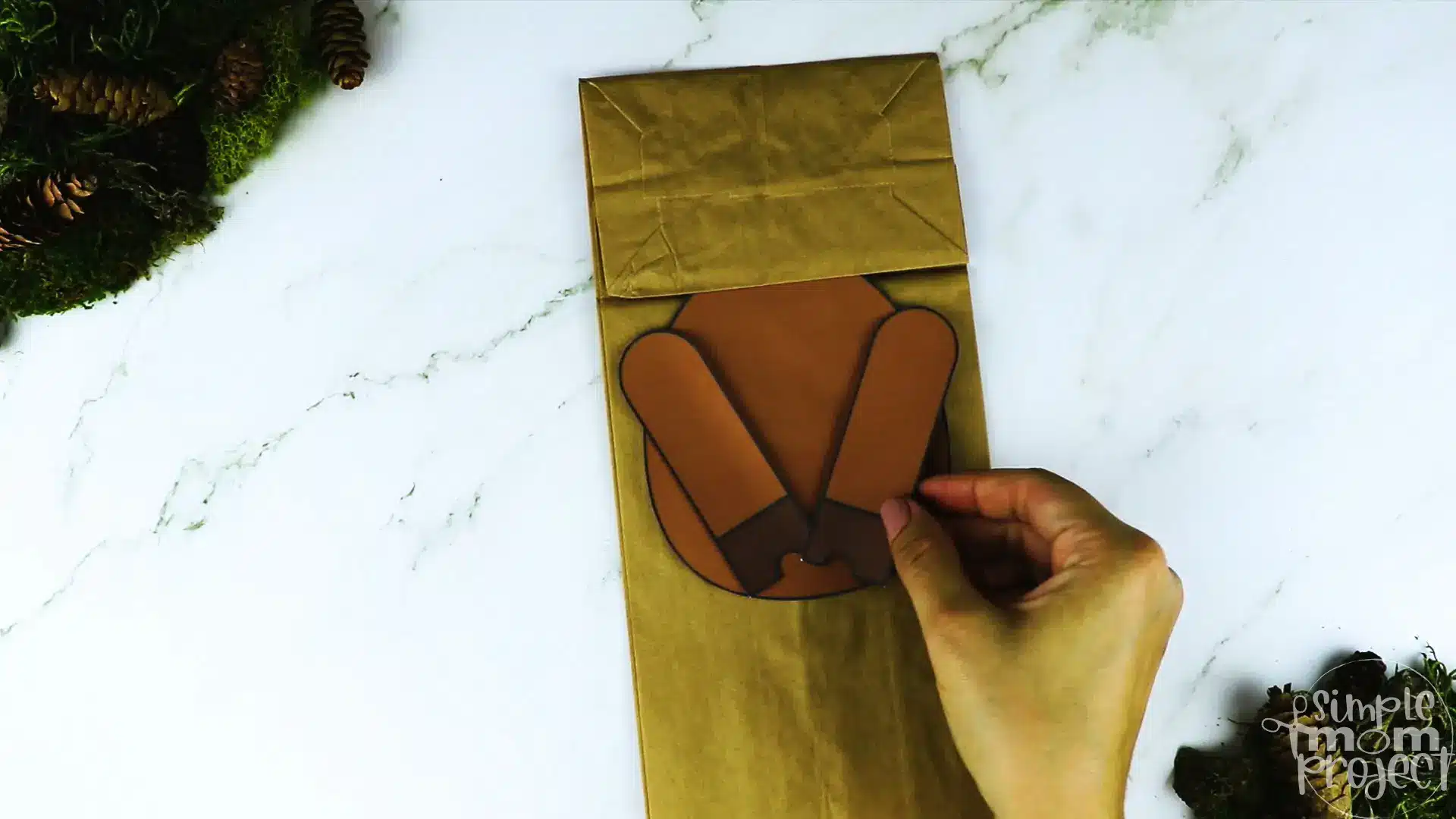 Printable Woodland Animal Moose Paper Bag Puppet Craft 9