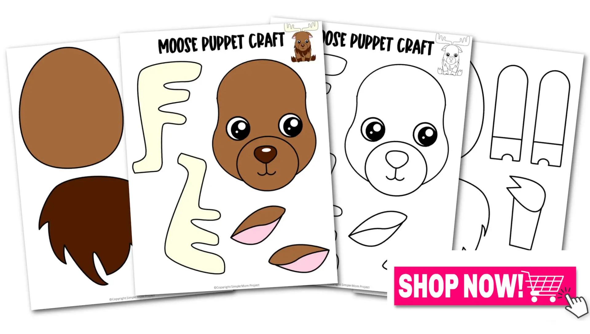 Printable Woodland Animal Moose Paper Bag Puppet Craft Convertkit