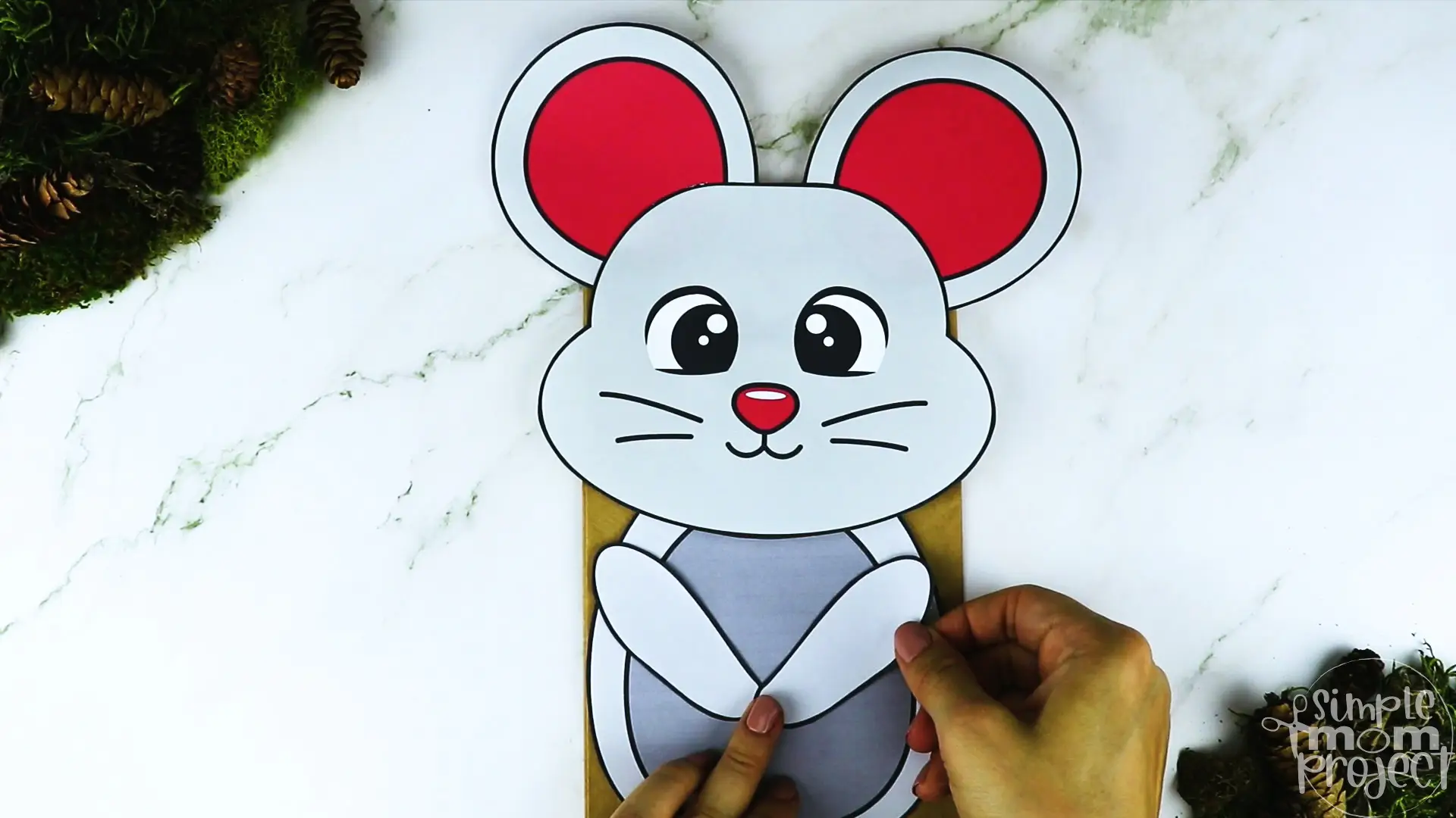 Printable Woodland Animal Mouse Paper Bag Puppet Craft 14