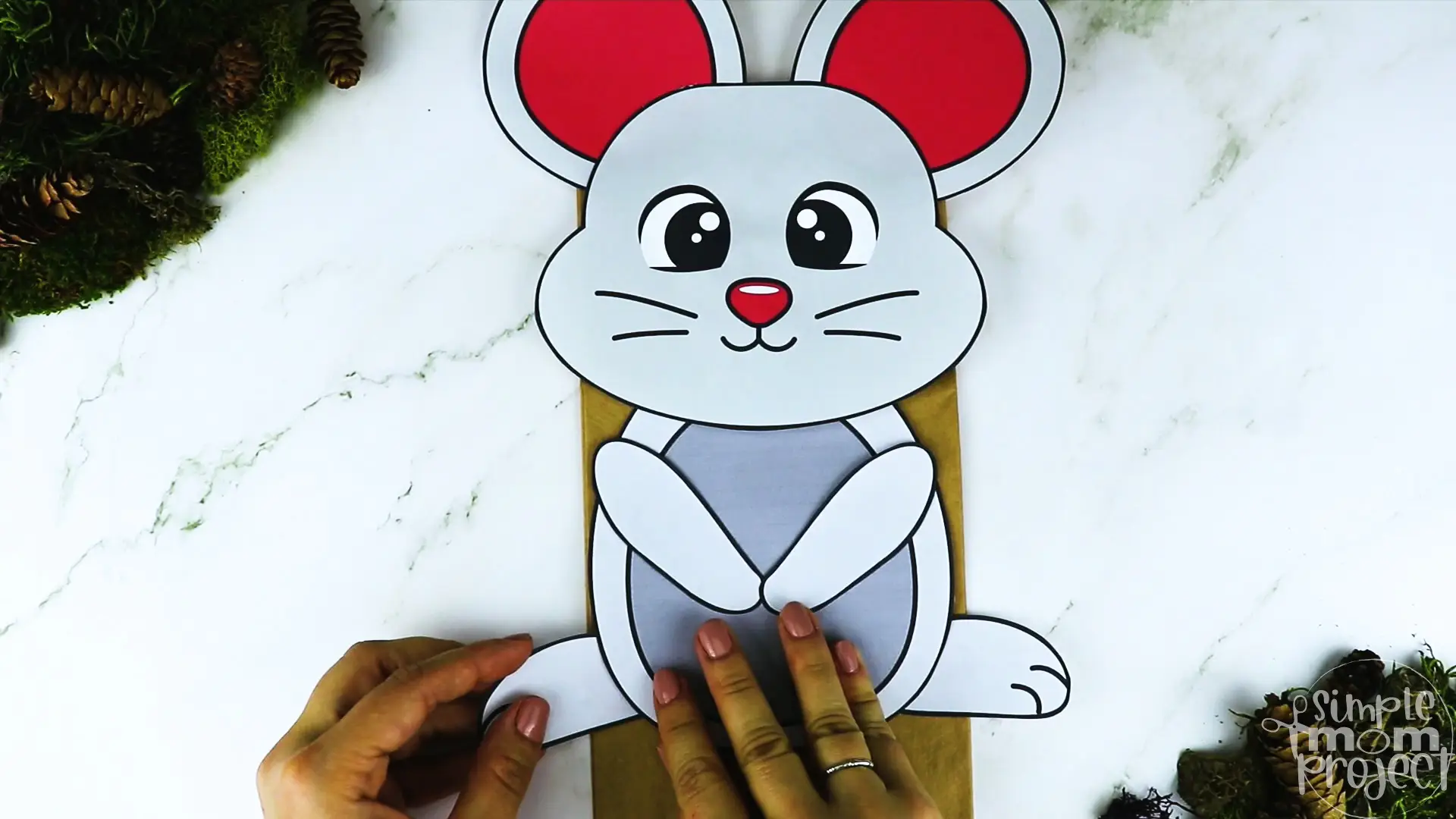 Printable Woodland Animal Mouse Paper Bag Puppet Craft 15