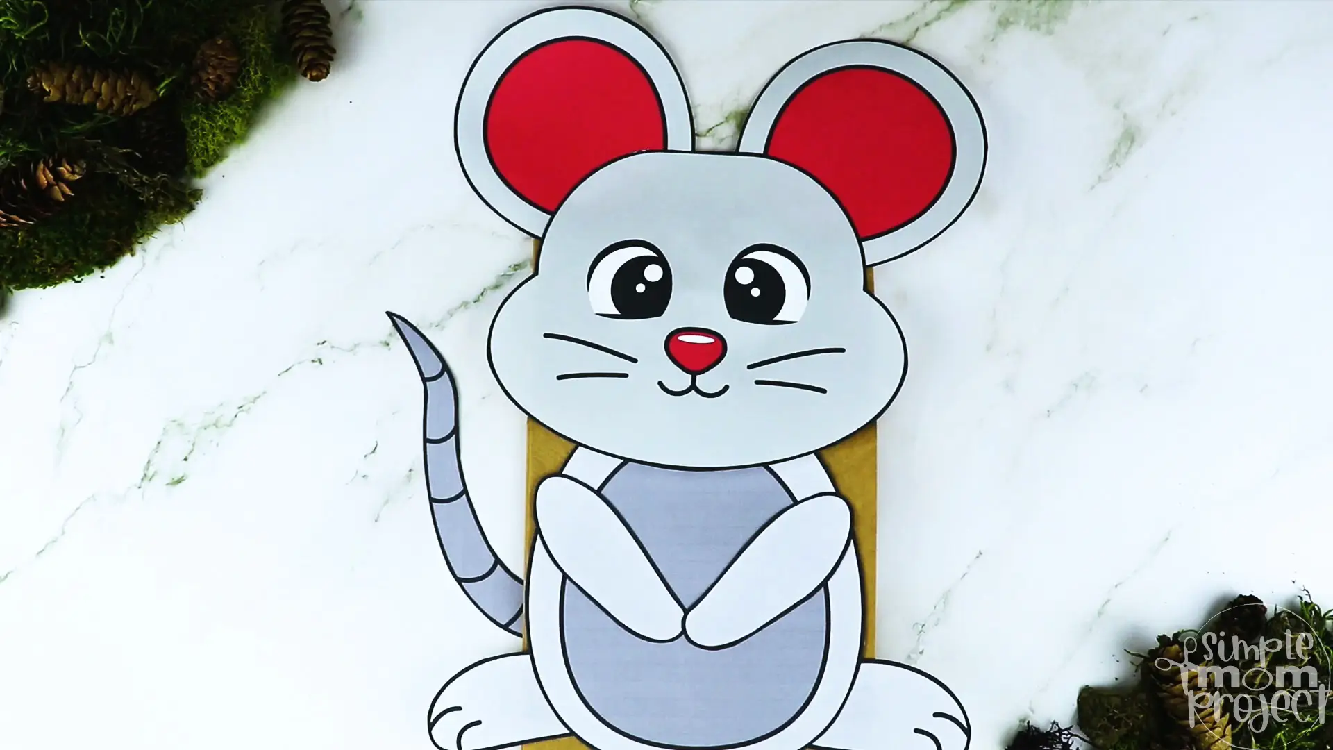 Printable Woodland Animal Mouse Paper Bag Puppet Craft 7