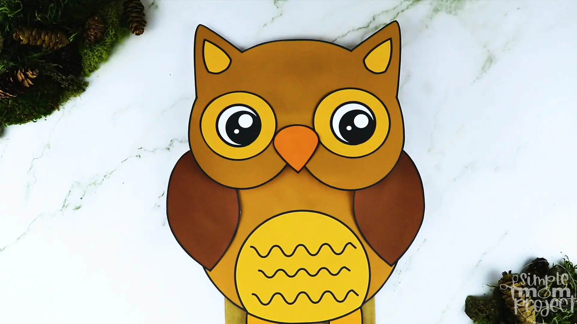 Printable Woodland Animal Owl Paper Bag Puppet Craft 5