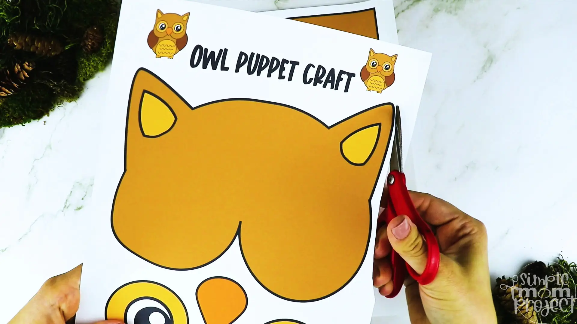 Printable Woodland Animal Owl Paper Bag Puppet Craft 7