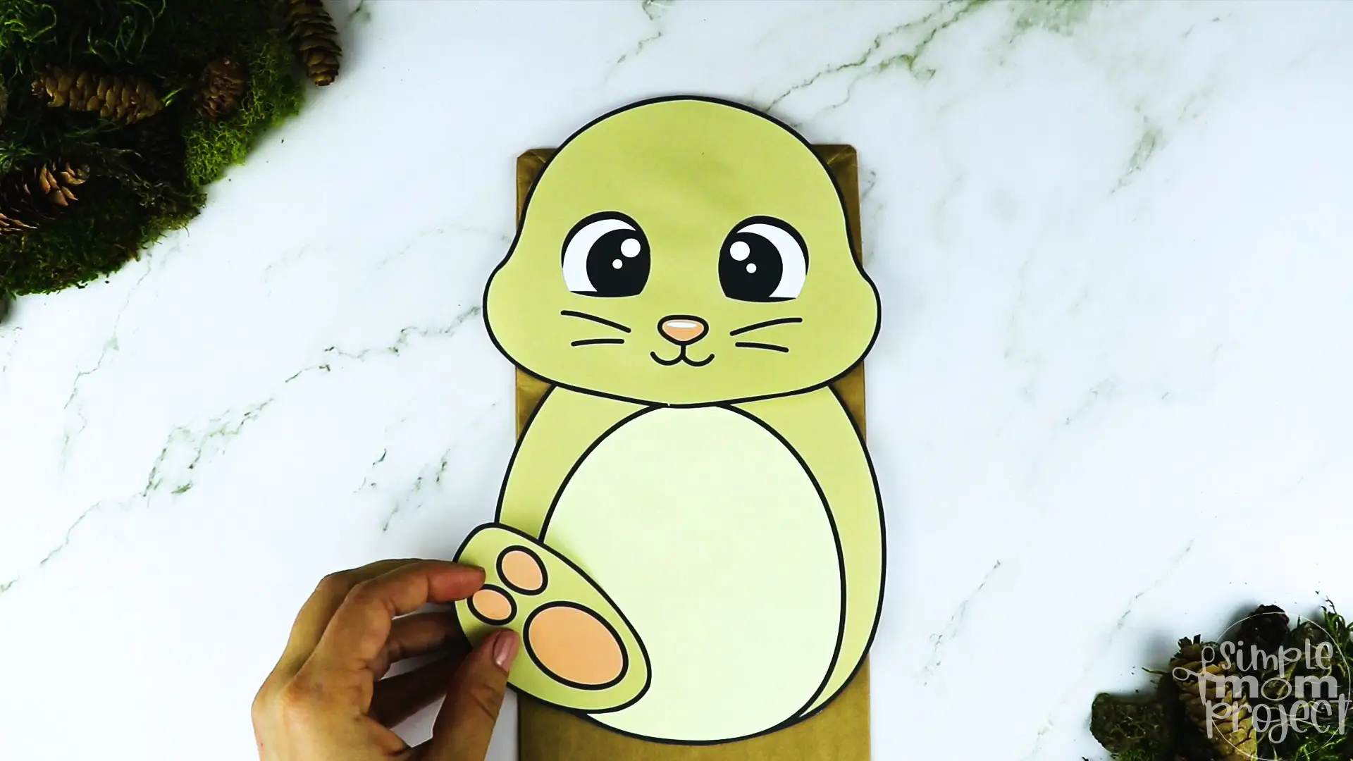 Printable Woodland Animal Rabbit Paper Bag Puppet Craft 11