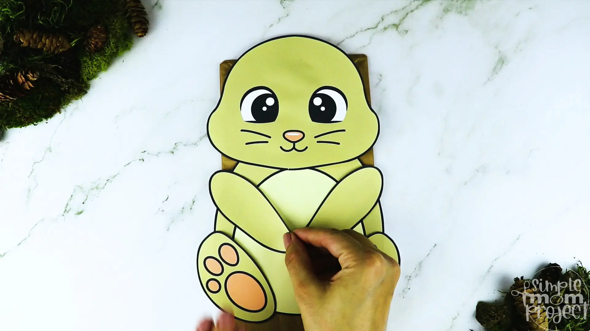 Printable Woodland Animal Rabbit Paper Bag Puppet Craft 12