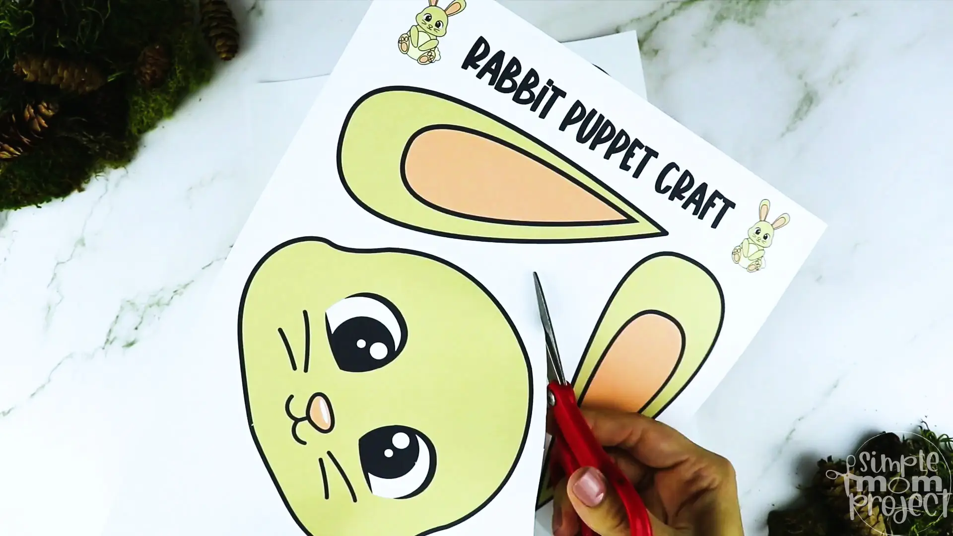 Printable Woodland Animal Rabbit Paper Bag Puppet Craft 16