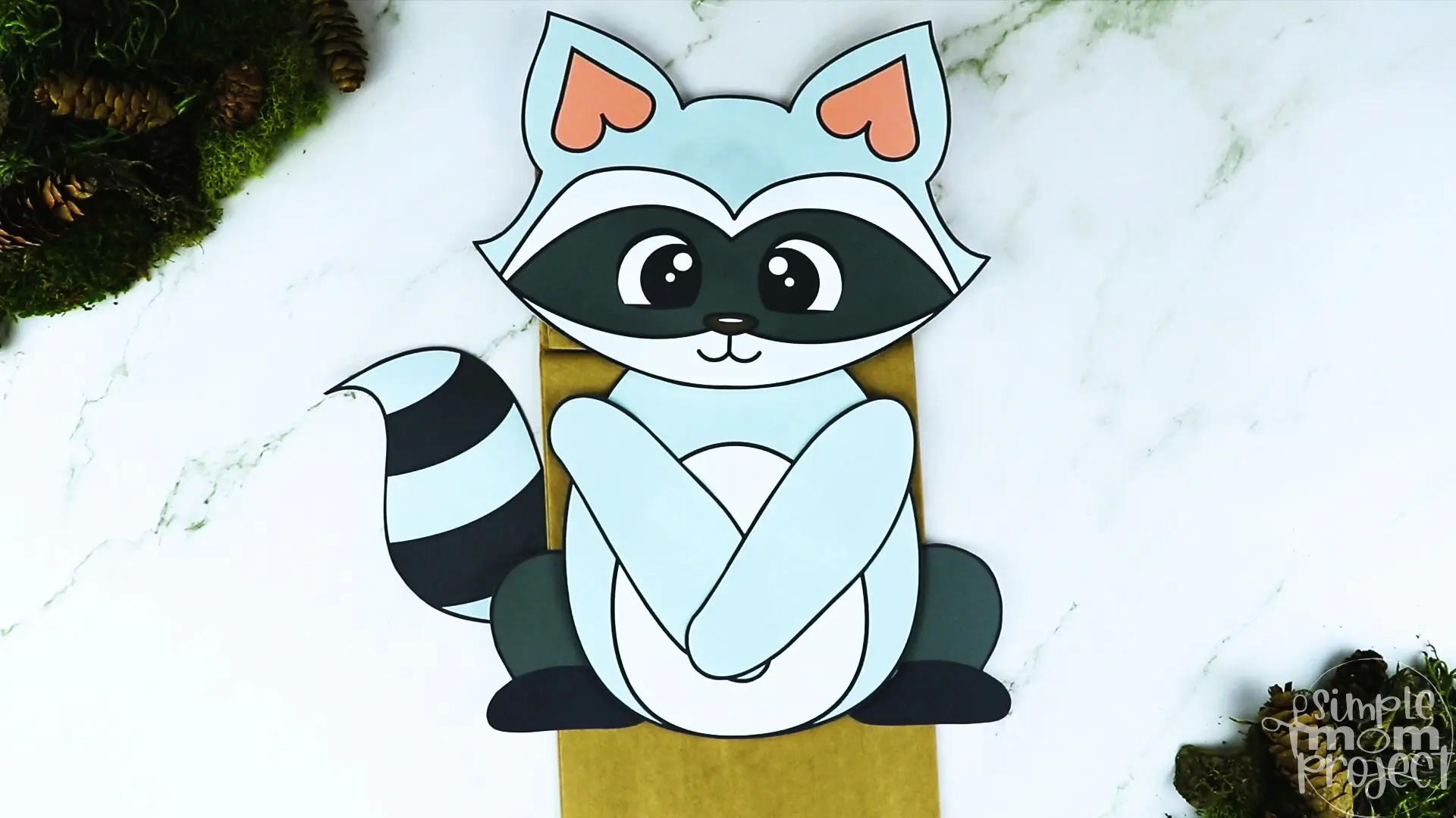 Printable Woodland Animal Raccoon Paper Bag Puppet Craft 15