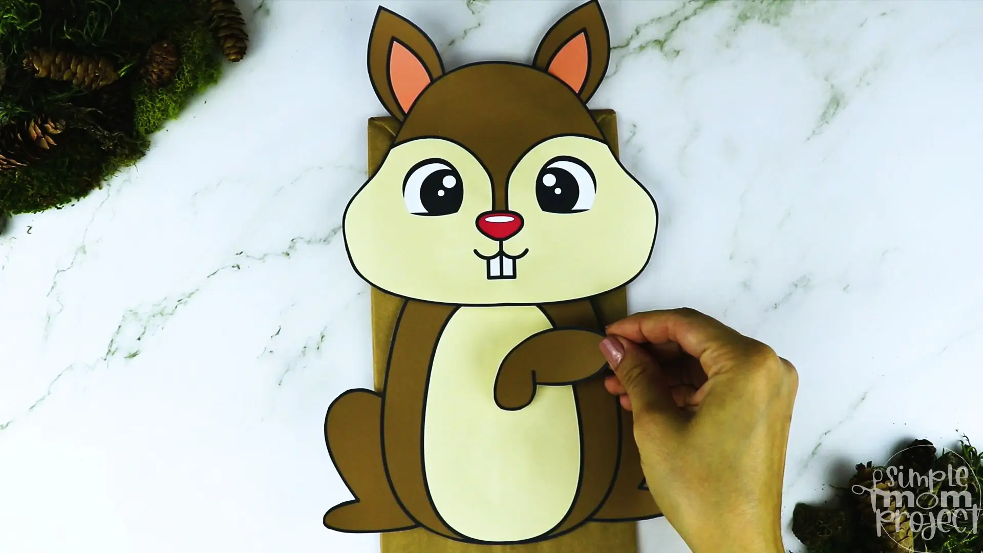 Printable Woodland Animal Squirrel Paper Bag Puppet Craft 17