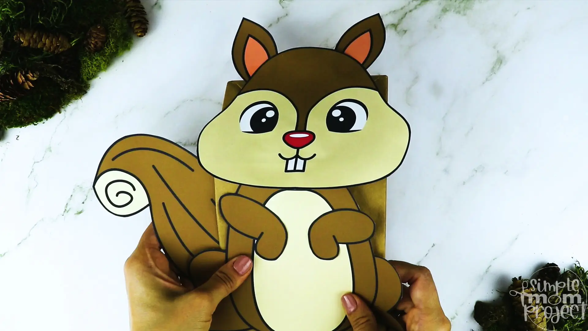 Printable Woodland Animal Squirrel Paper Bag Puppet Craft 17
