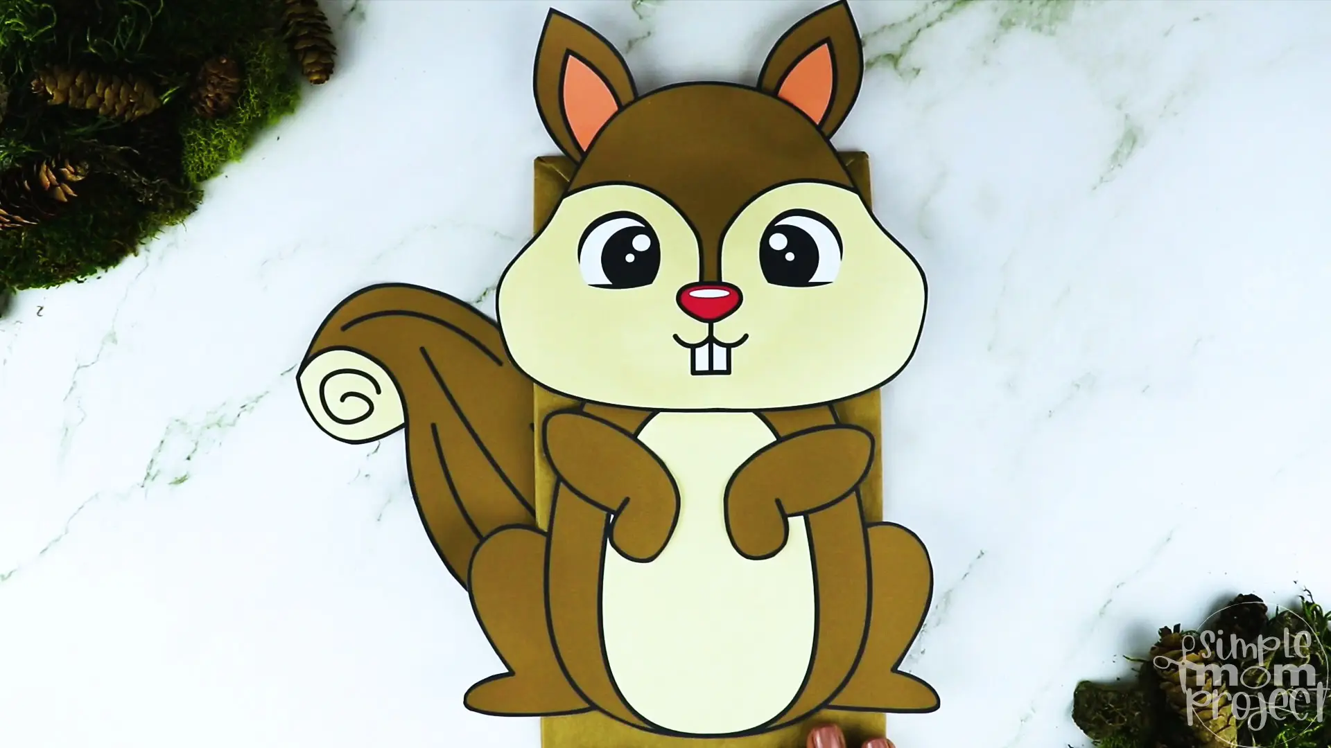 Printable Woodland Animal Squirrel Paper Bag Puppet Craft 17