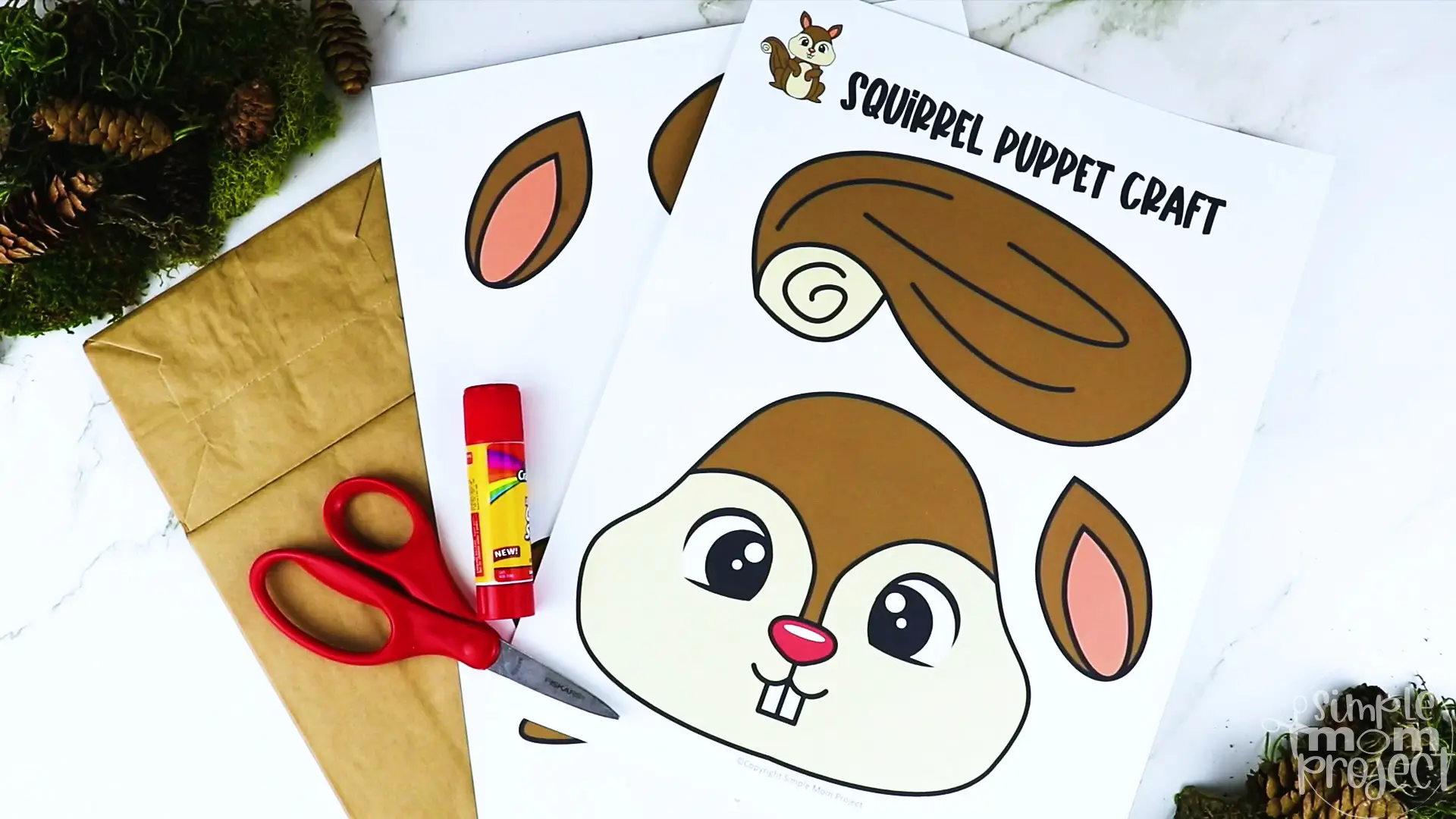 Printable Woodland Animal Squirrel Paper Bag Puppet Craft 17