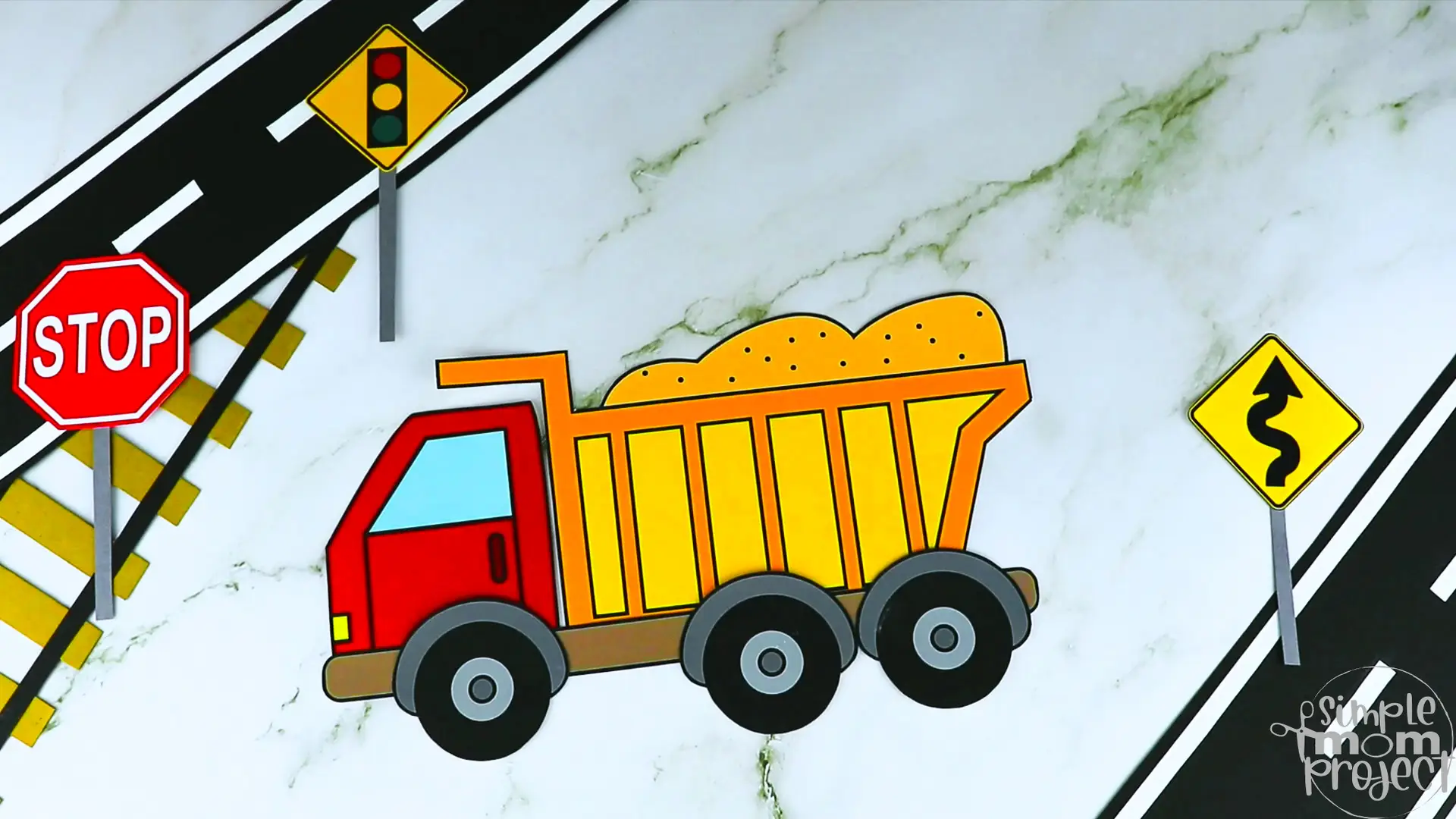 Printable Dump Truck Craft Transportation Vehicle Template for Kids, Preschool, Toddlers, Kindergarten 9